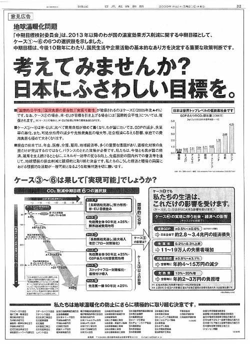 greenz/グリーンズ　2009年5月21日　日経新聞意見広告