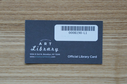 Brooklyn Art Libraryの会員証。なんとなくこの図書館の一員になったようでワクワクしました。