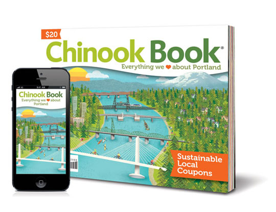 Chinook Bookポートランド2014年度版。冊子とアプリから選べます。(Copyright (c) 2013 Celilo Group Media All Rights Reserved.)