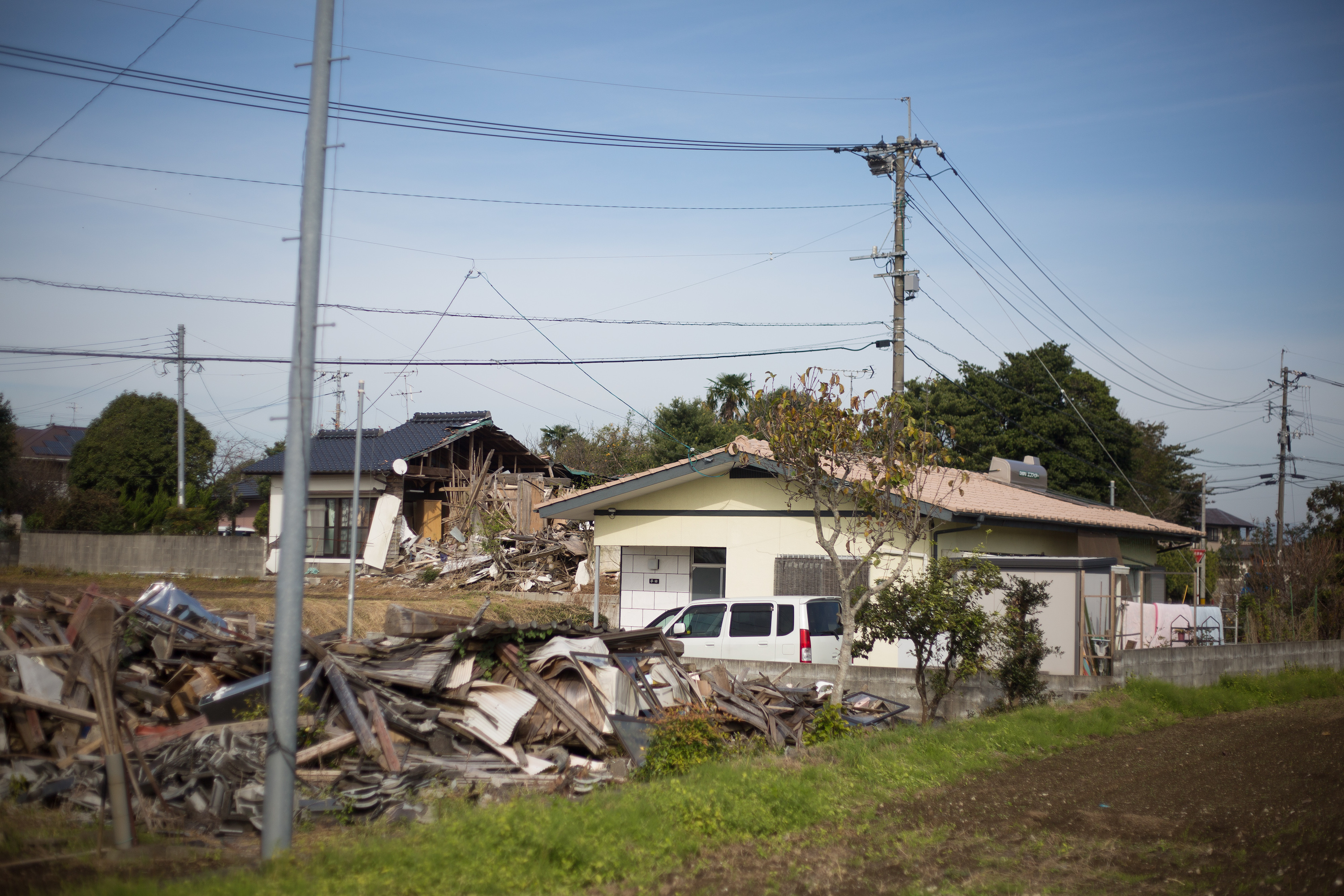 まだ倒壊した家屋が残る益城町島田地区（2016年11月）